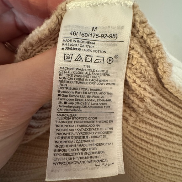 NWT GAP - Shaker Stitch V Neck Cardigan - Colorblock - Medium - Picture 4 of 5